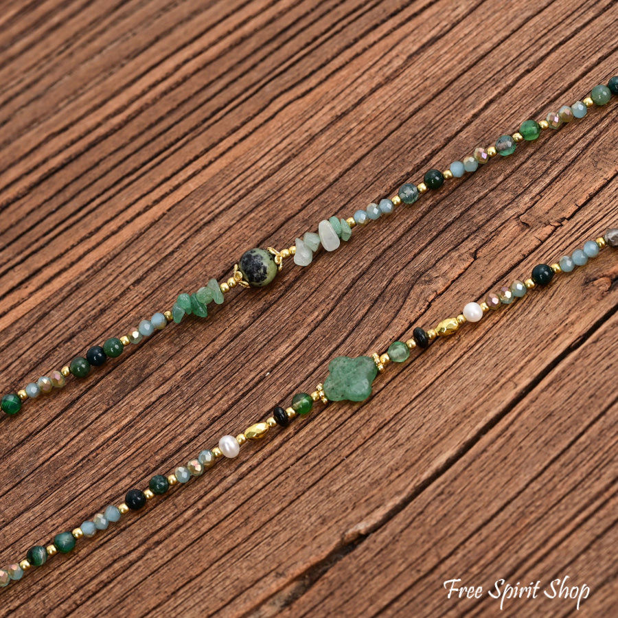4-in-1 Natural Stone Emerald Forest Beaded Chain