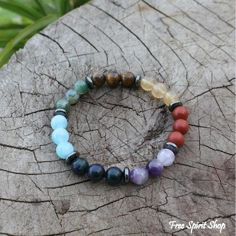 108 7 Chakras Natural Stone Mala Beads - Free Spirit Shop