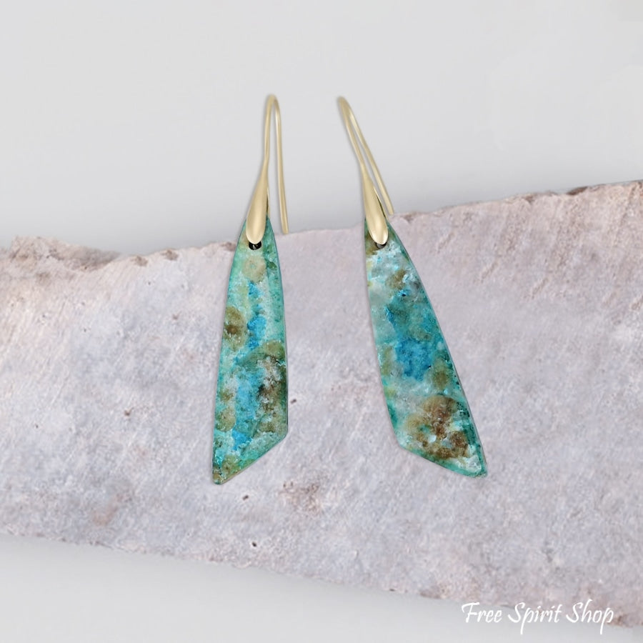 Natural Amazonite Dangle Earrings Jewelry > Gemstone