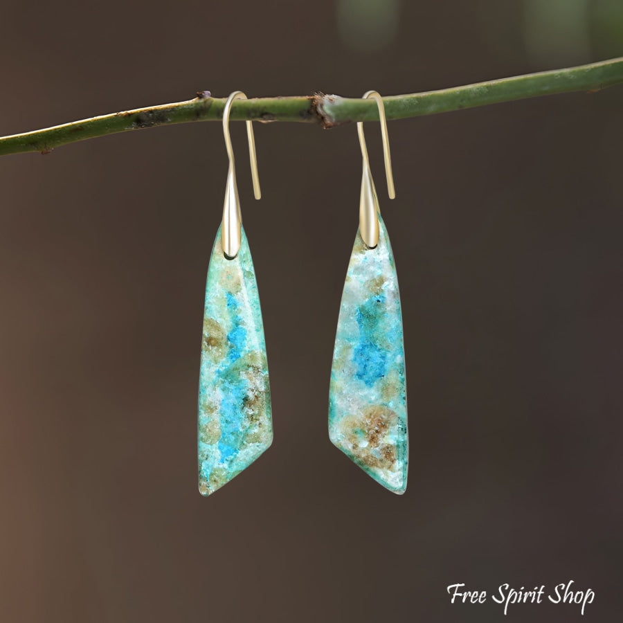 Natural Amazonite Dangle Earrings Jewelry > Gemstone