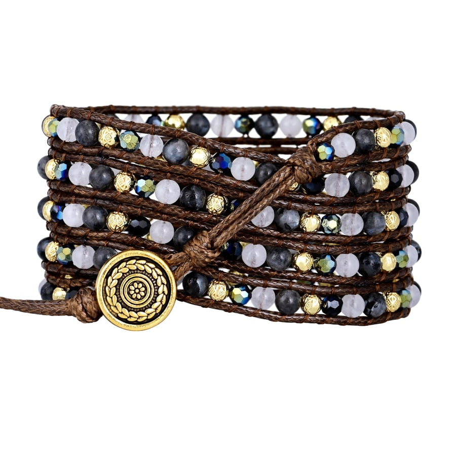 Natural Black Labradorite Wrap Bracelet Jewelry > Gemstone Bead