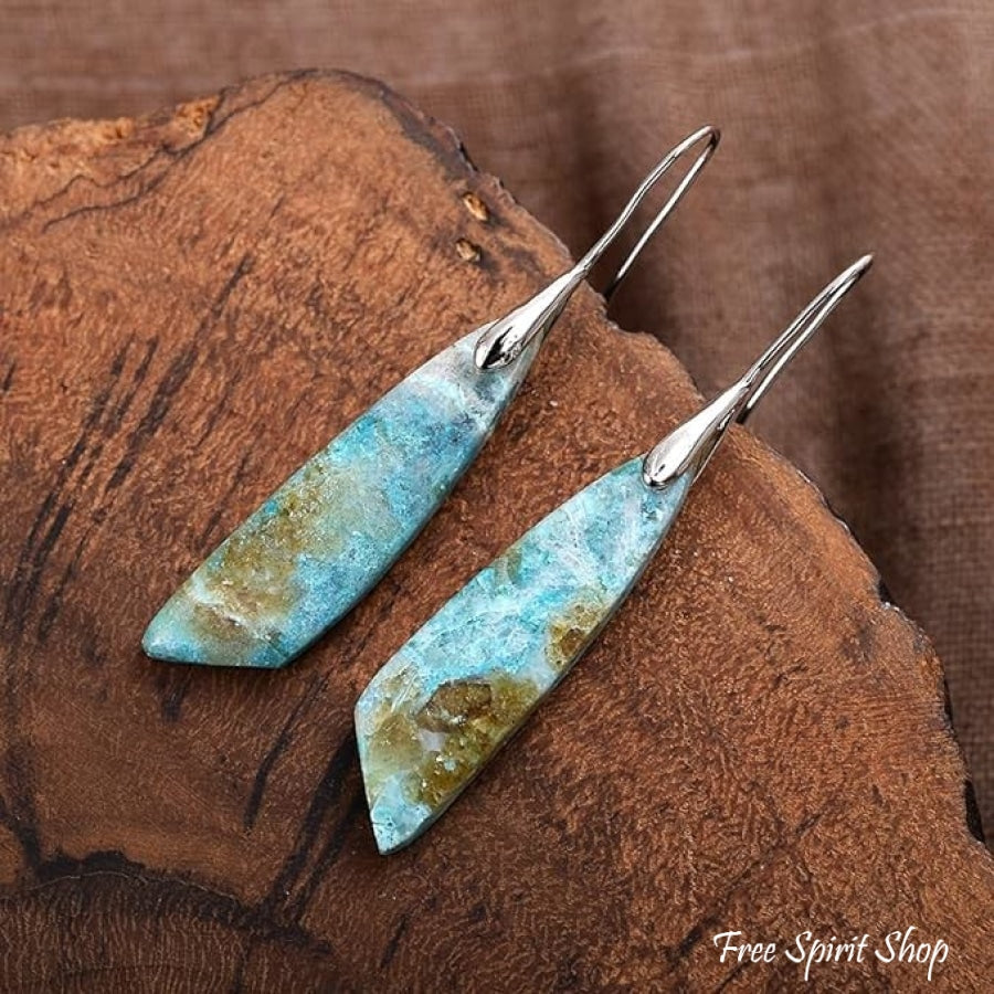 Natural Amazonite Dangle Earrings Jewelry > Gemstone