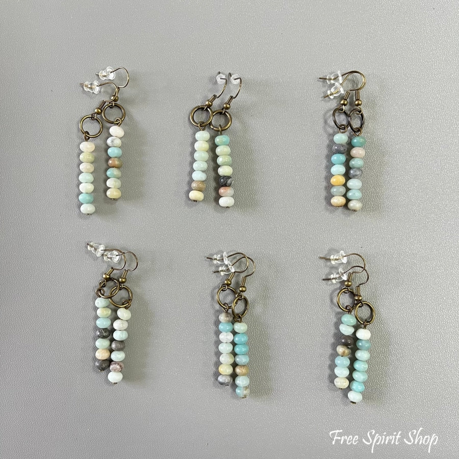 Natural Amazonite Circle Earrings Jewelry > Gemstone