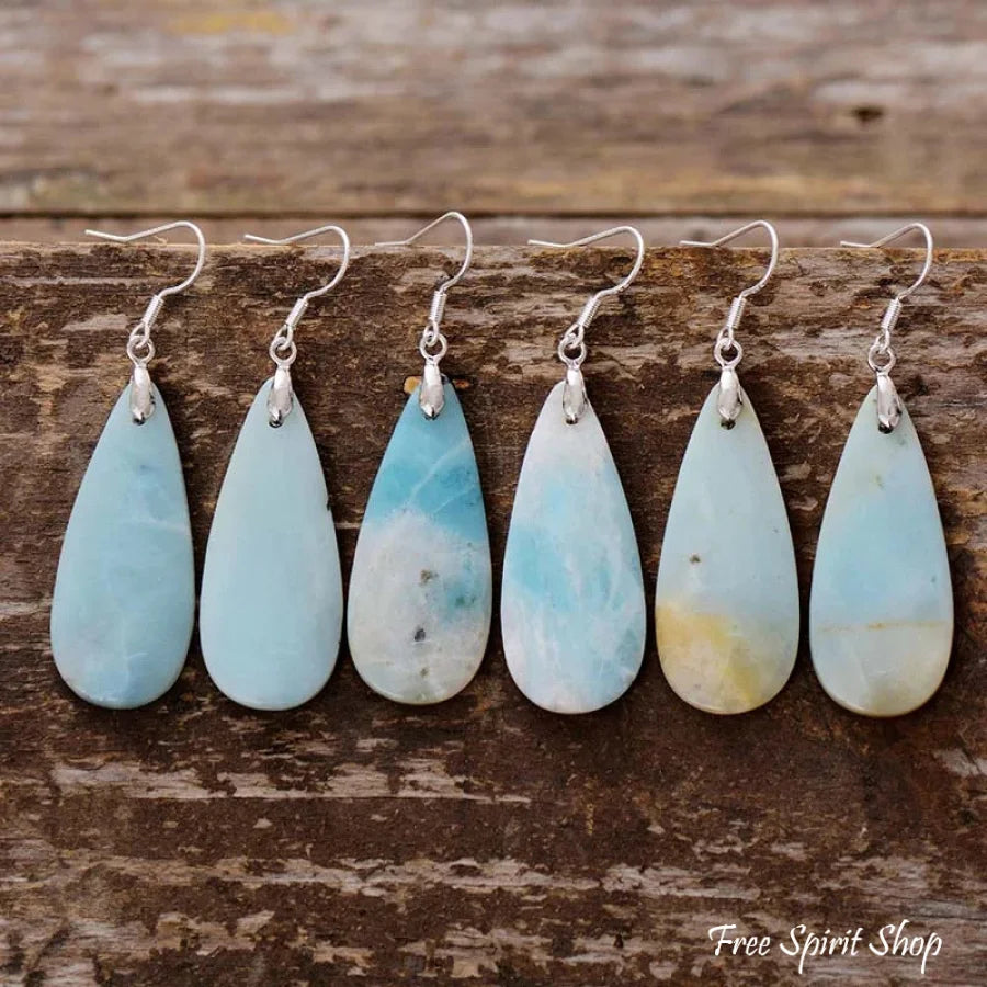 Natural Amazonite Stone Drop Earrings