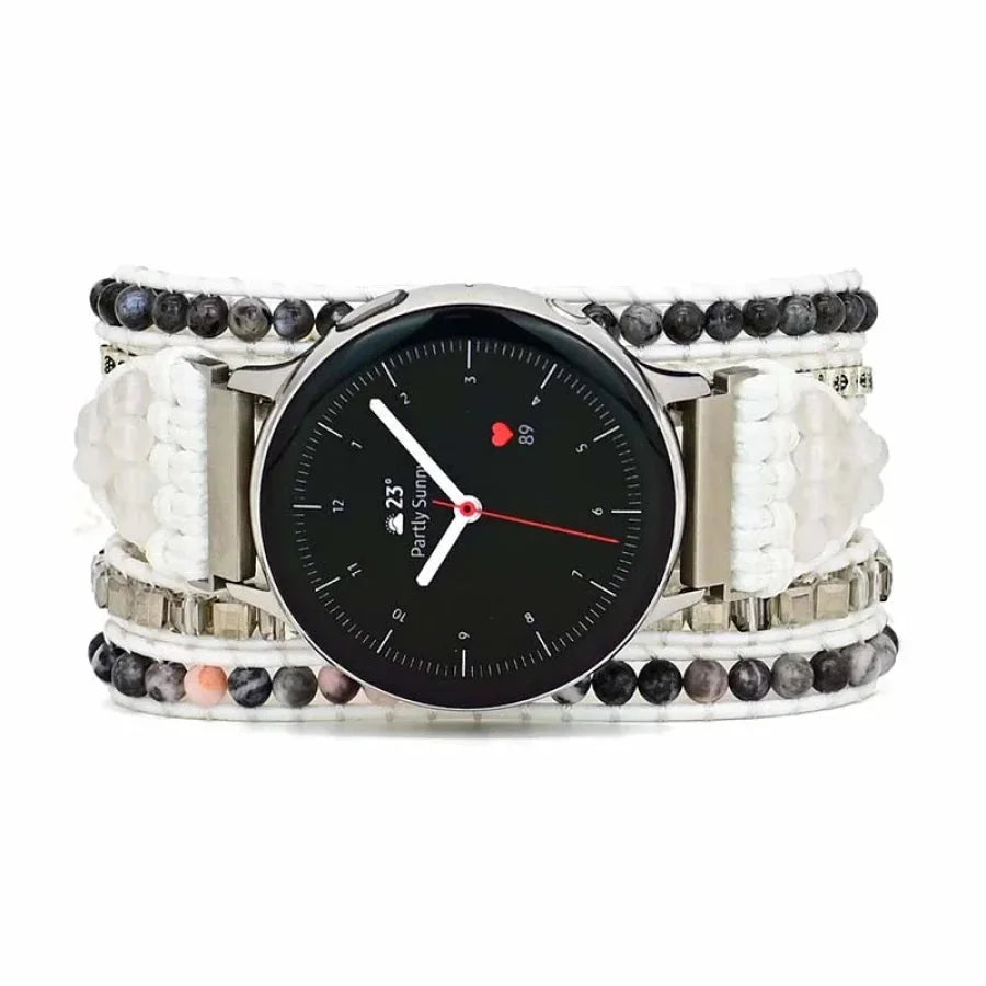 Google Pixel Watch Band With Rhodonite & Labradorite Beads