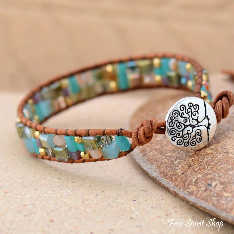 Leather crystal outlet bracelet