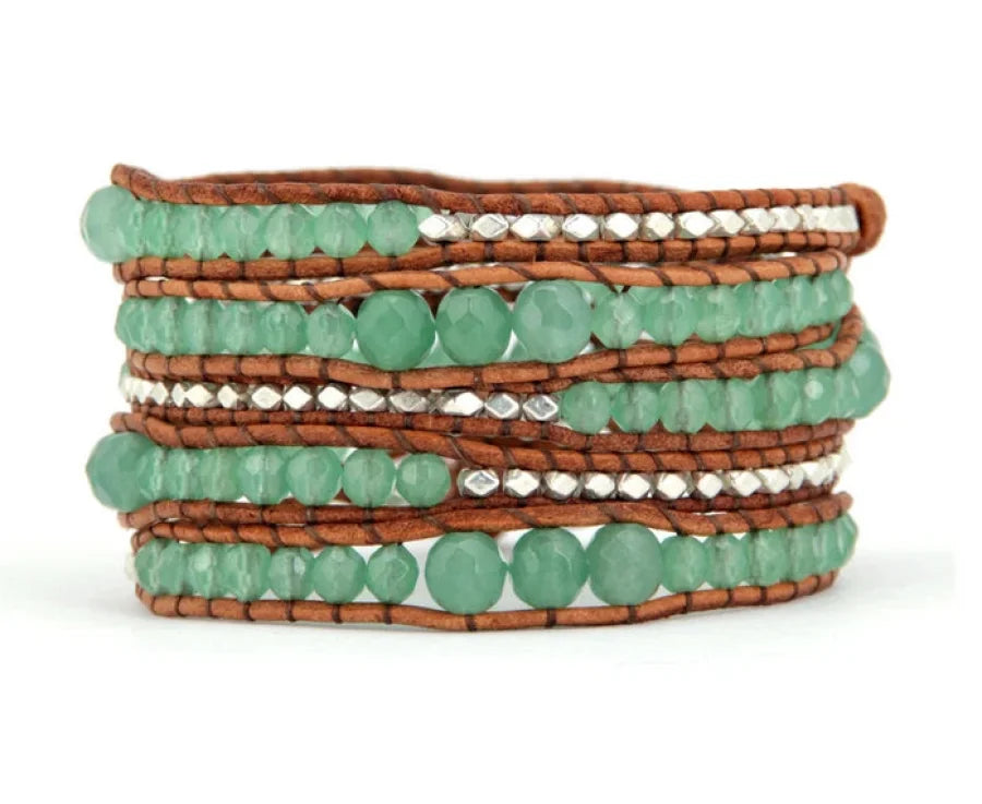 Natural Green Aventurine Wrap Bracelet