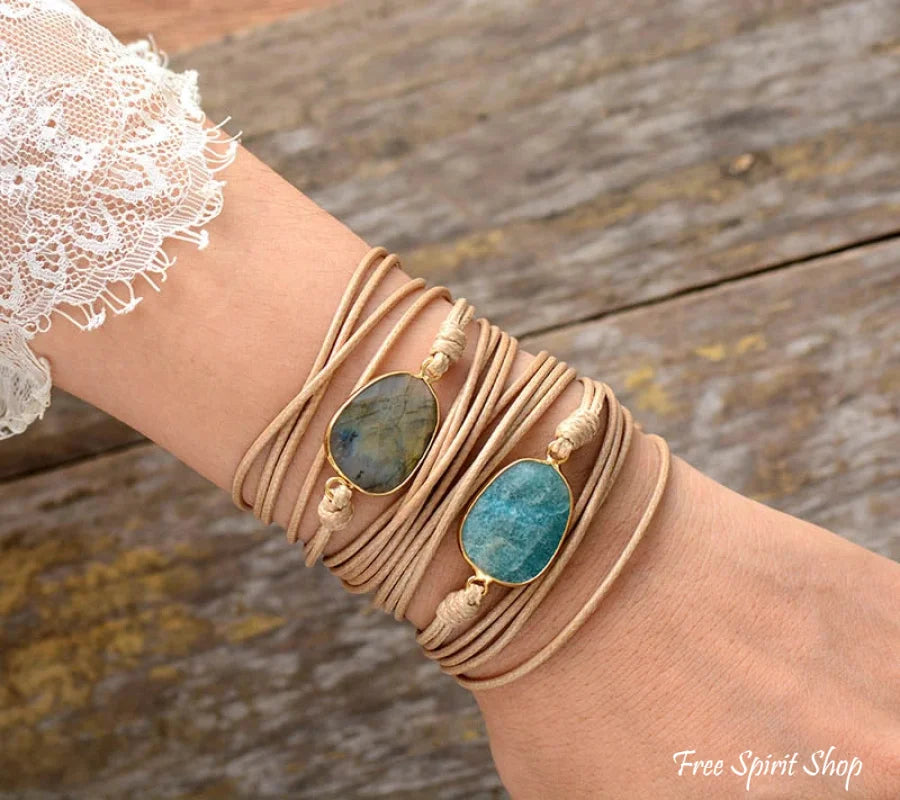 Handmade Natural Amazonite Wrap Bracelet