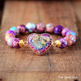 Handmade Purple Jasper Love Bead Bracelet