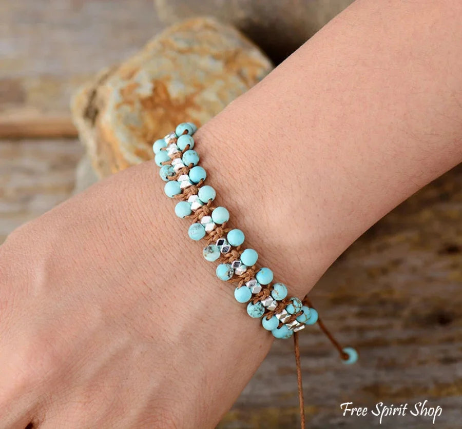 Handmade Natural Rhodonite Wrap Bracelet