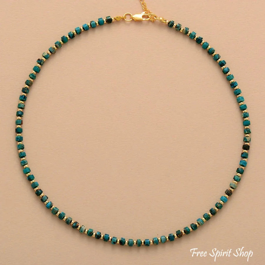 Natural Ocean Jasper Gemstone Choker Necklace