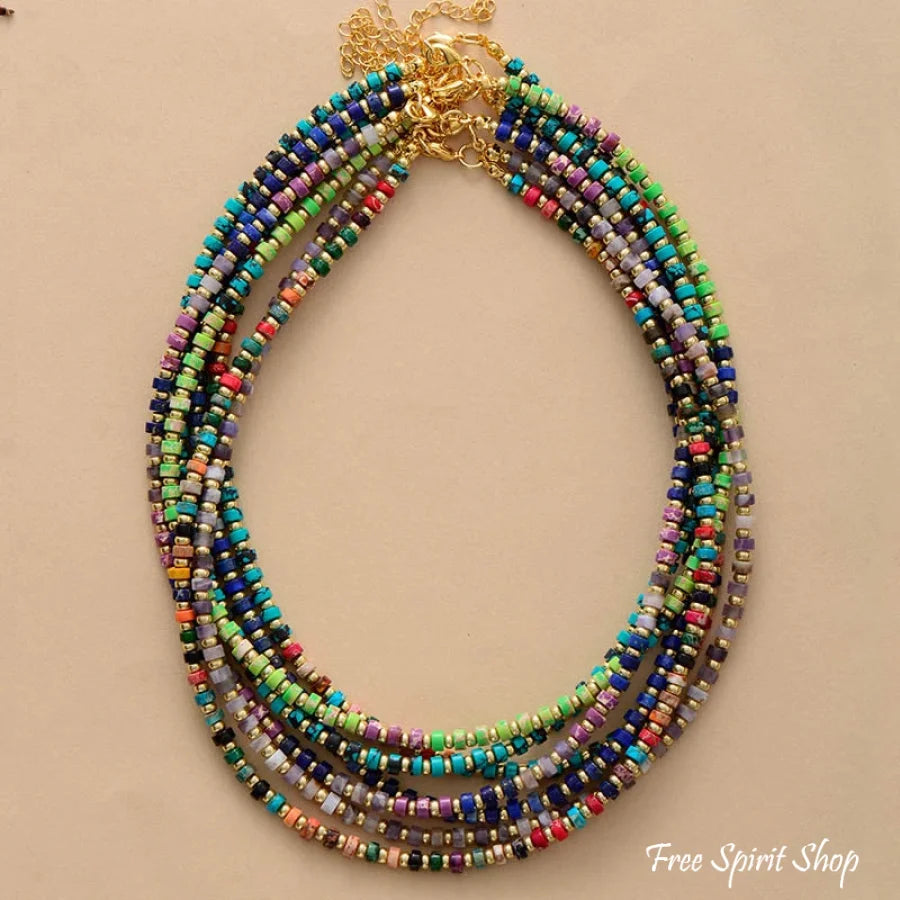 Colorful hot sale beaded choker