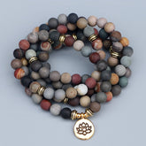 108 Natural Matte Jasper Gemstone Mala Bracelet