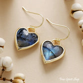 Labradorite Heart Drop Earrings