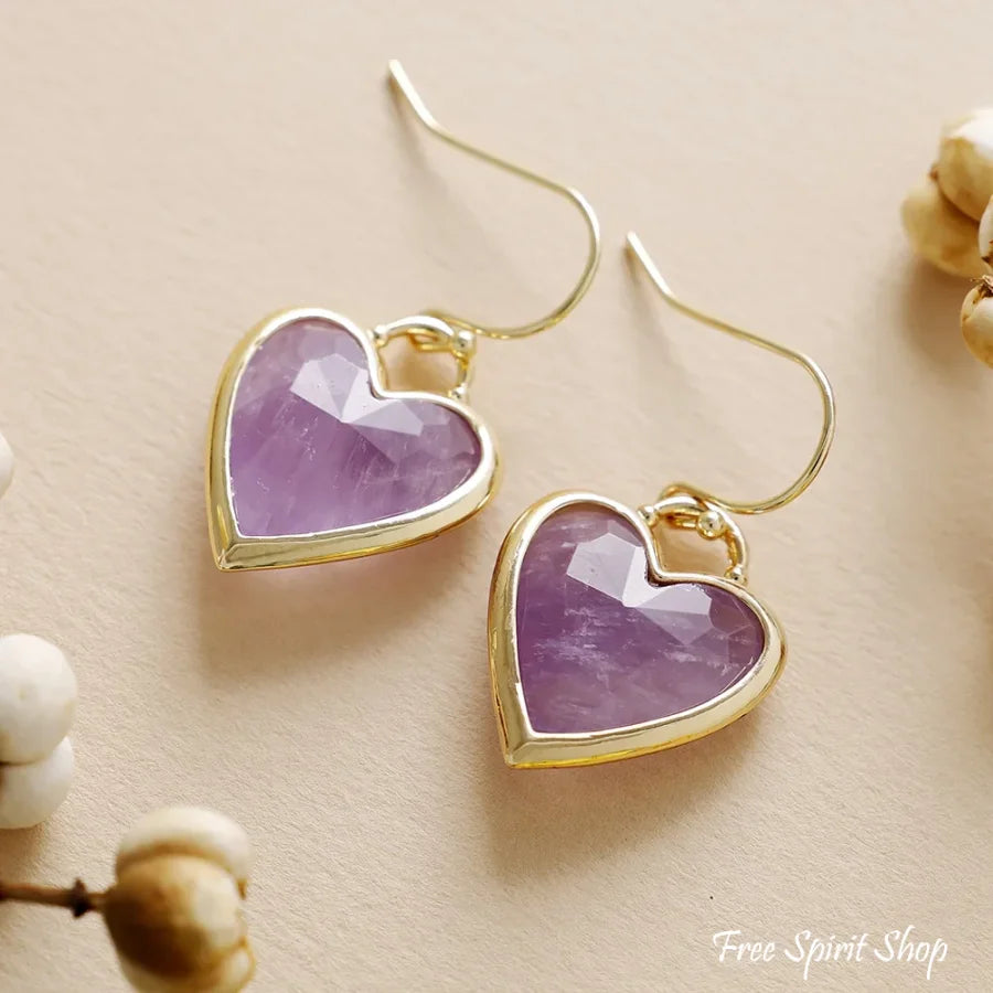 Labradorite Heart Drop Earrings