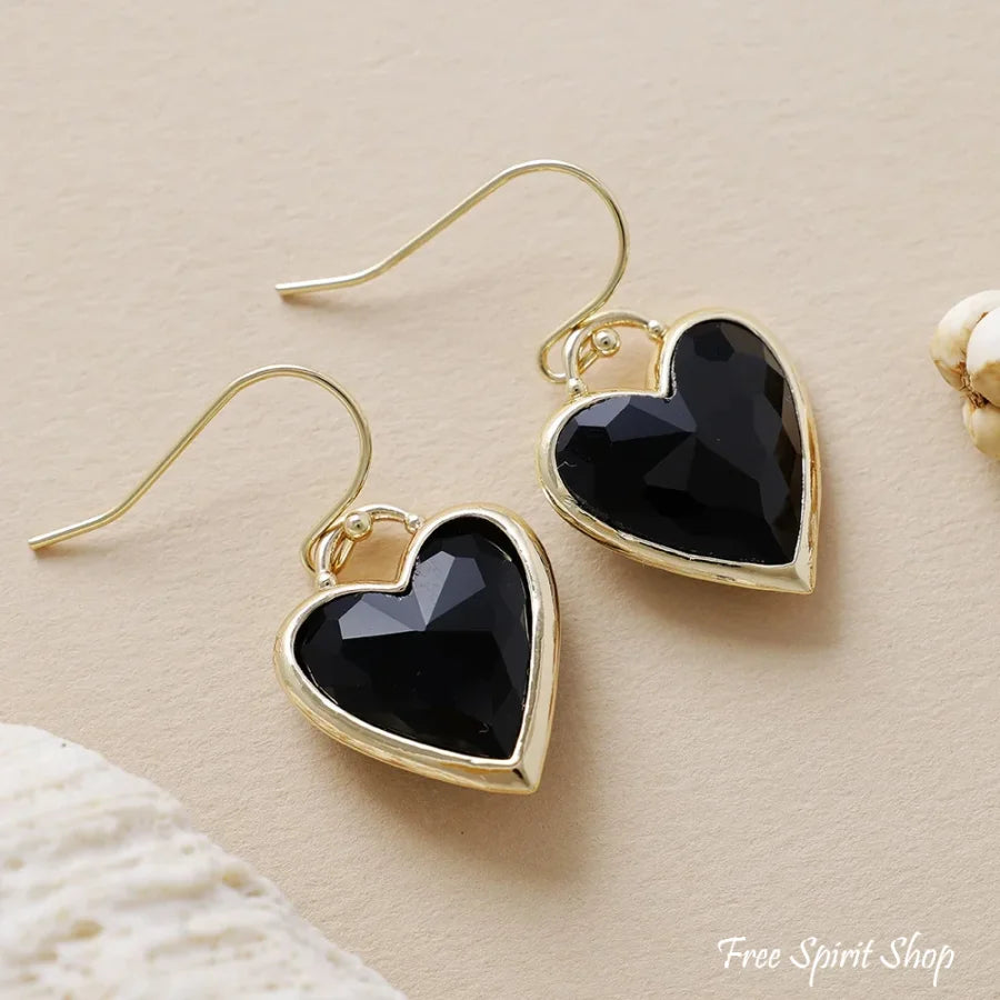 Labradorite Heart Drop Earrings