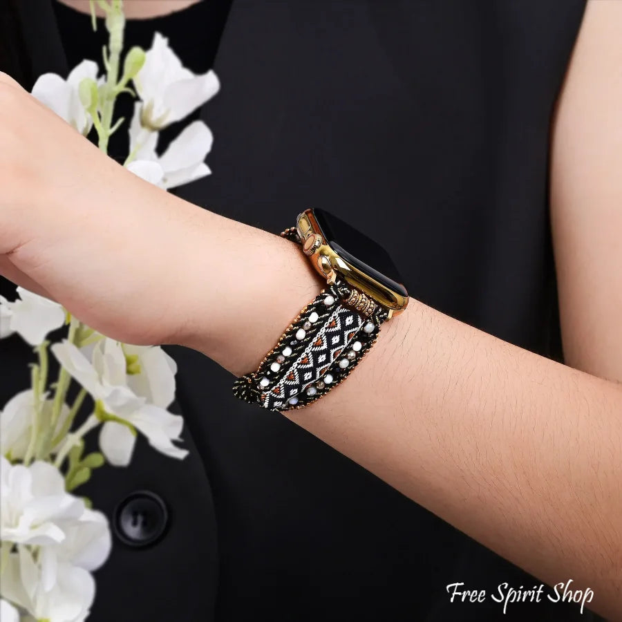 Savanna Noir Tribal Woven Nylon Apple Watch Band