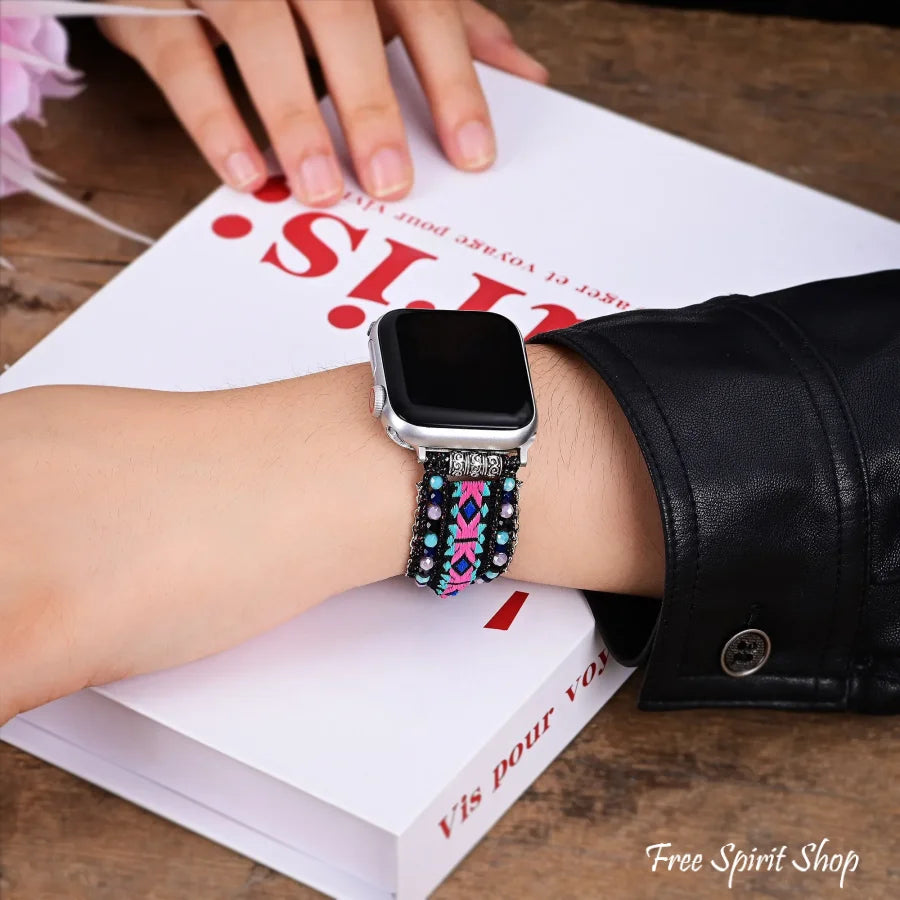 Mystic Night Gemstone Nylon Apple Watch Band