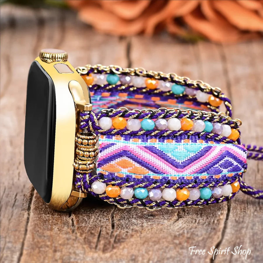 Desert Bloom Beaded Nylon Apple Watch Band