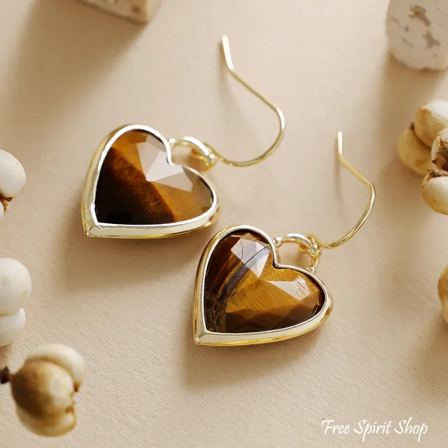 Labradorite Heart Drop Earrings