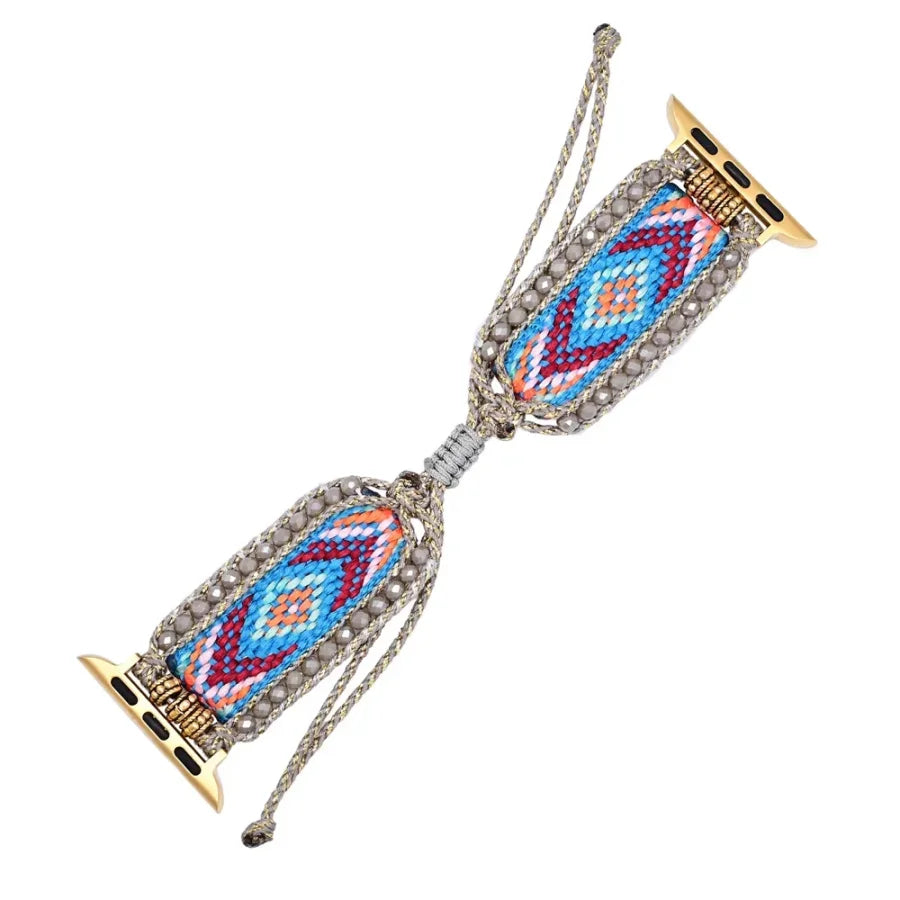Boho Breeze Beaded Woven Nylon Apple Watch Band