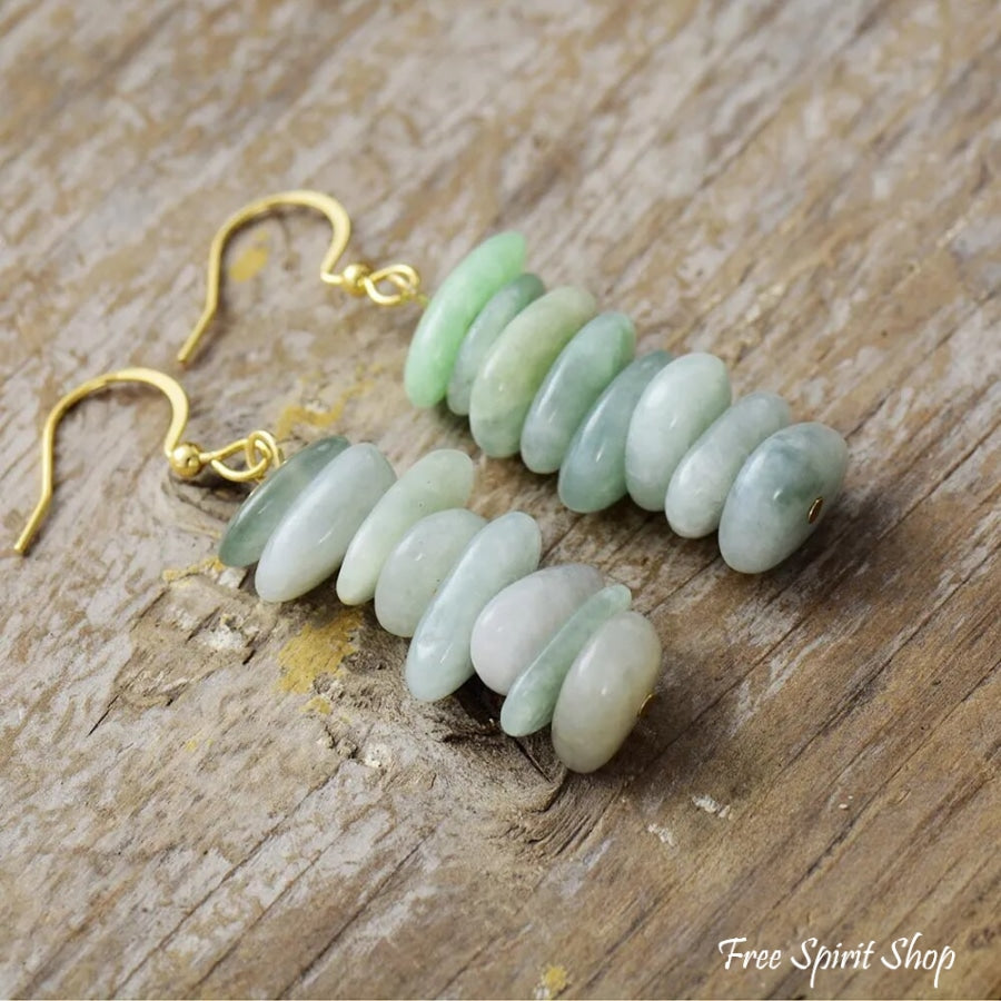 Natural Green Jade Drop Earrings Jewelry > Gemstone