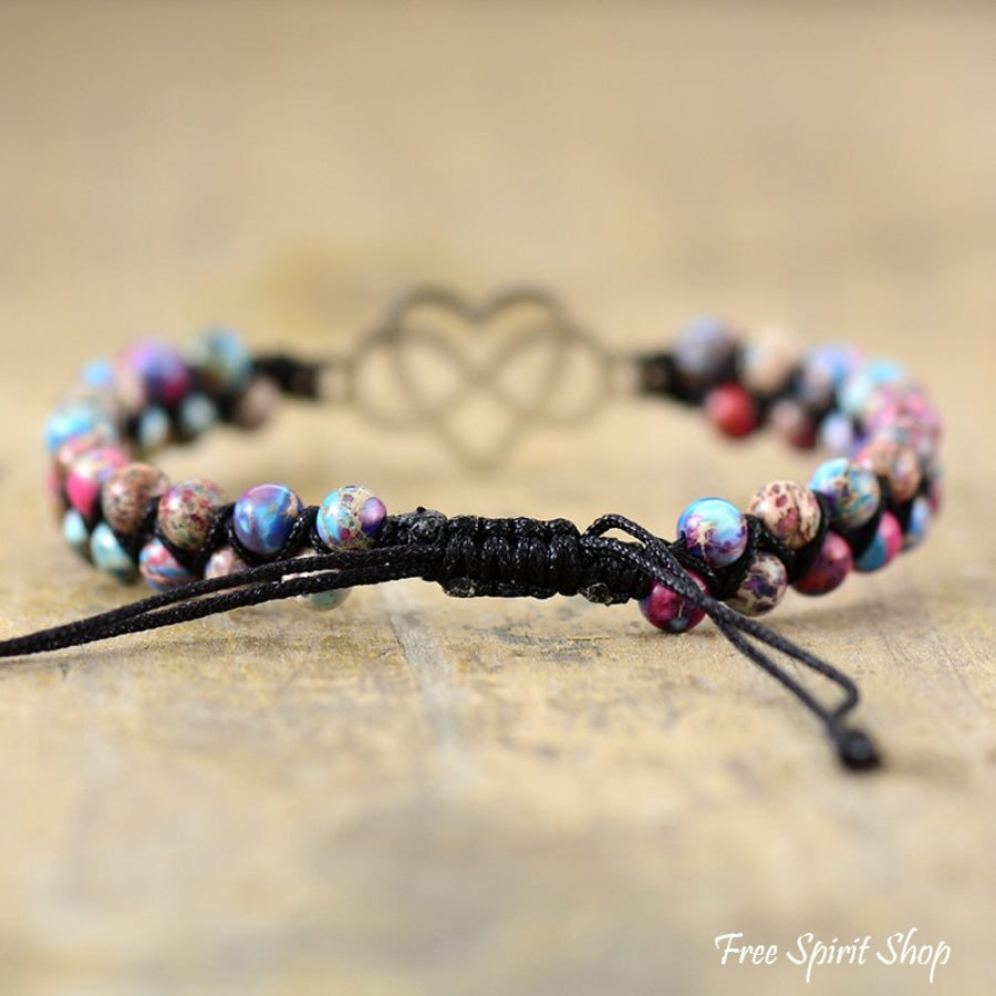 Multi-Color Bead Infinite Love Bracelet Jewelry > Gemstone