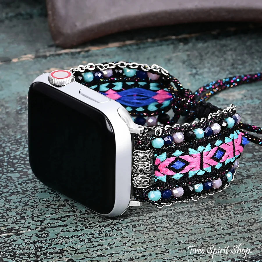 Mystic Night Gemstone Nylon Apple Watch Band