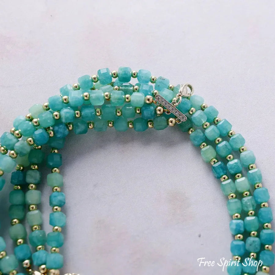 Turquoise Jade Beaded Multi Strand Necklace Jade