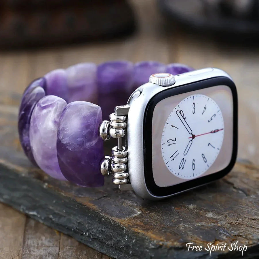 Chunky Amethyst Apple Watch Band - Amethyst / Medium / Apple 42-49MM Plate
