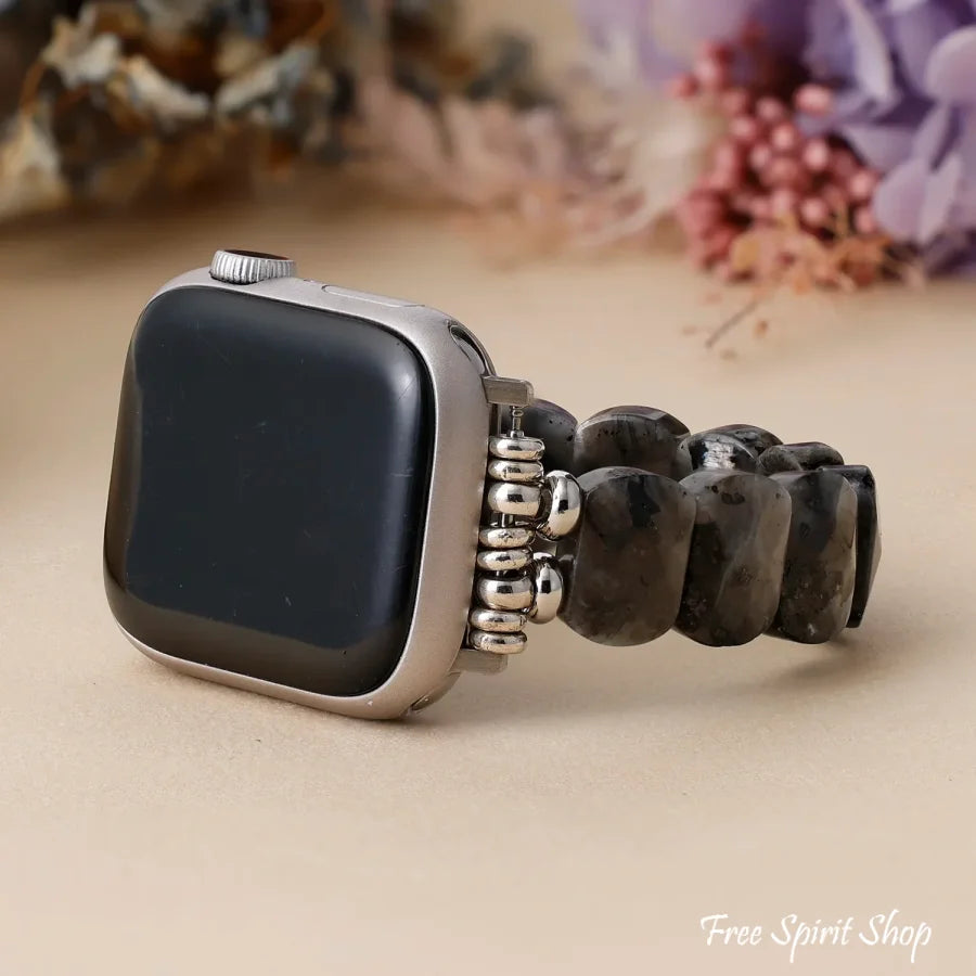 Natural Pyrite Apple Watch Band - Black Labradorite / Large / Versa 3 and Sense