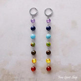 7 Chakra Harmony Gemstone Drop Earrings Silver Jewelry > Earrings > Gemstone Earrings