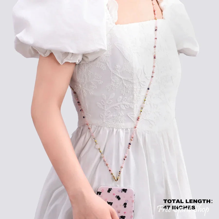 4-in-1 Natural Rose Quartz & Rhodonite Beaded Chain
