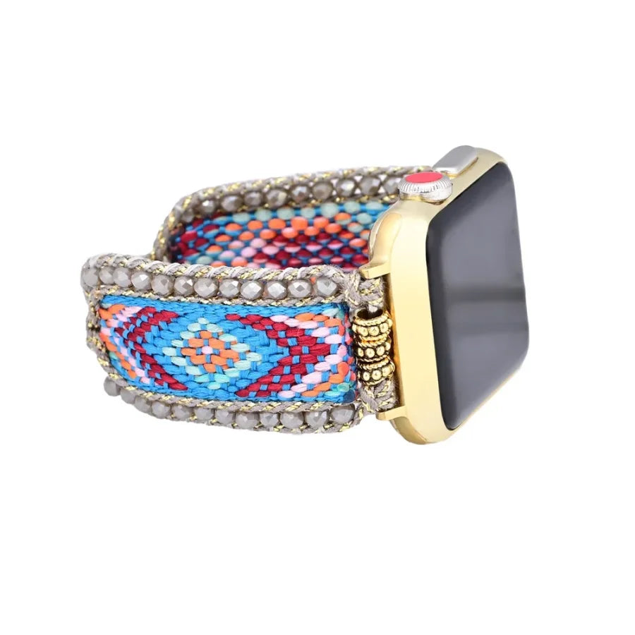 Boho Breeze Beaded Woven Nylon Apple Watch Band