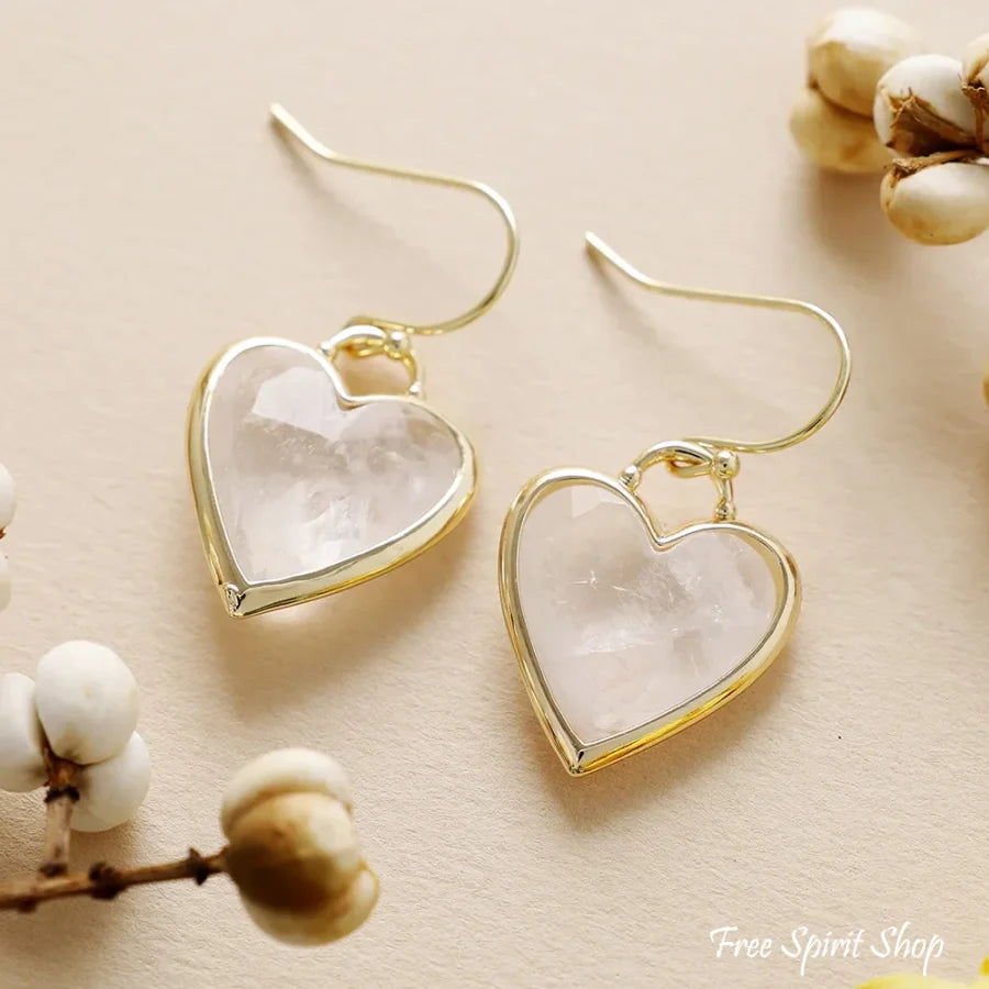 Labradorite Heart Drop Earrings