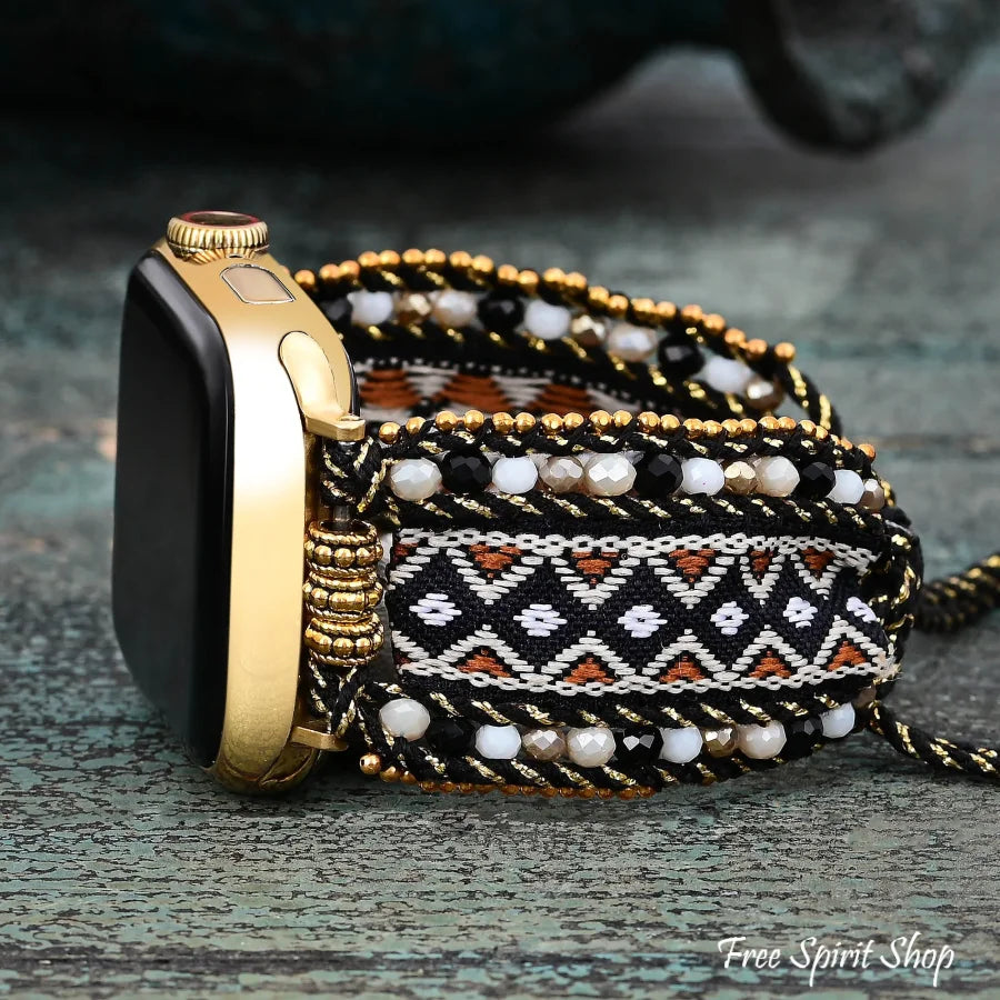 Savanna Noir Tribal Woven Nylon Apple Watch Band