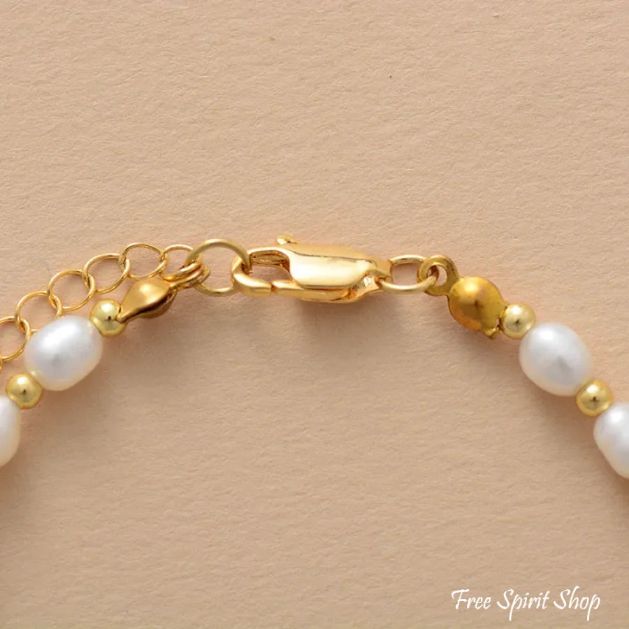 Natural Freshwater Pearl Gold Chain Bracelet Jewelry > Gemstone Bead