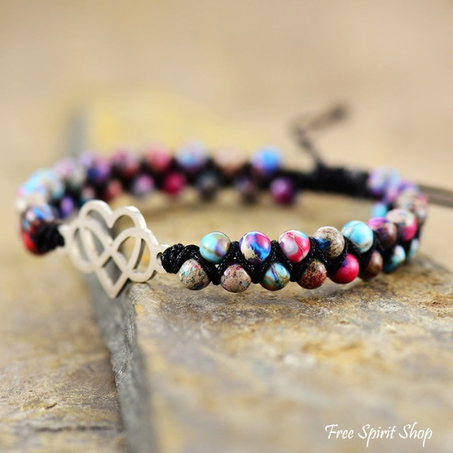 Multi-Color Bead Infinite Love Bracelet Jewelry > Gemstone