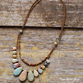 Handmade Natural King & Picture Jasper Multi-Layer Necklace