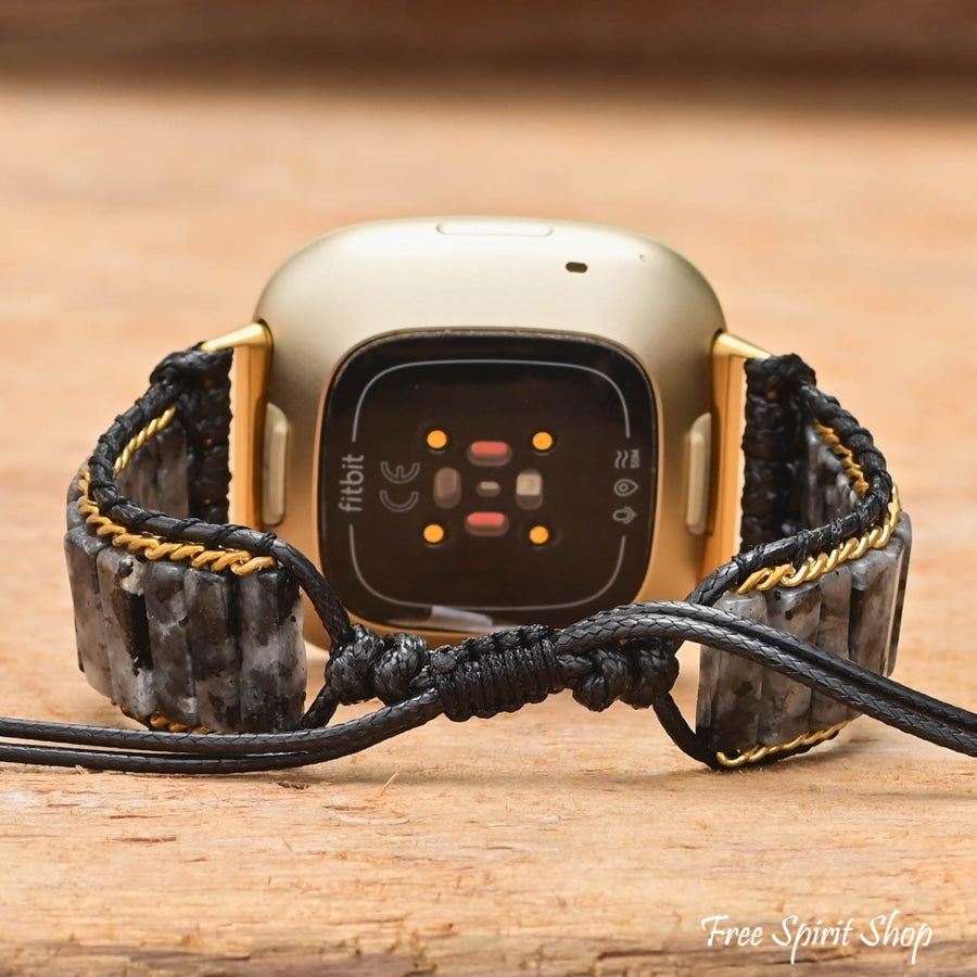 Black Labradorite Bead Fitbit Watch Band - Free Spirit Shop