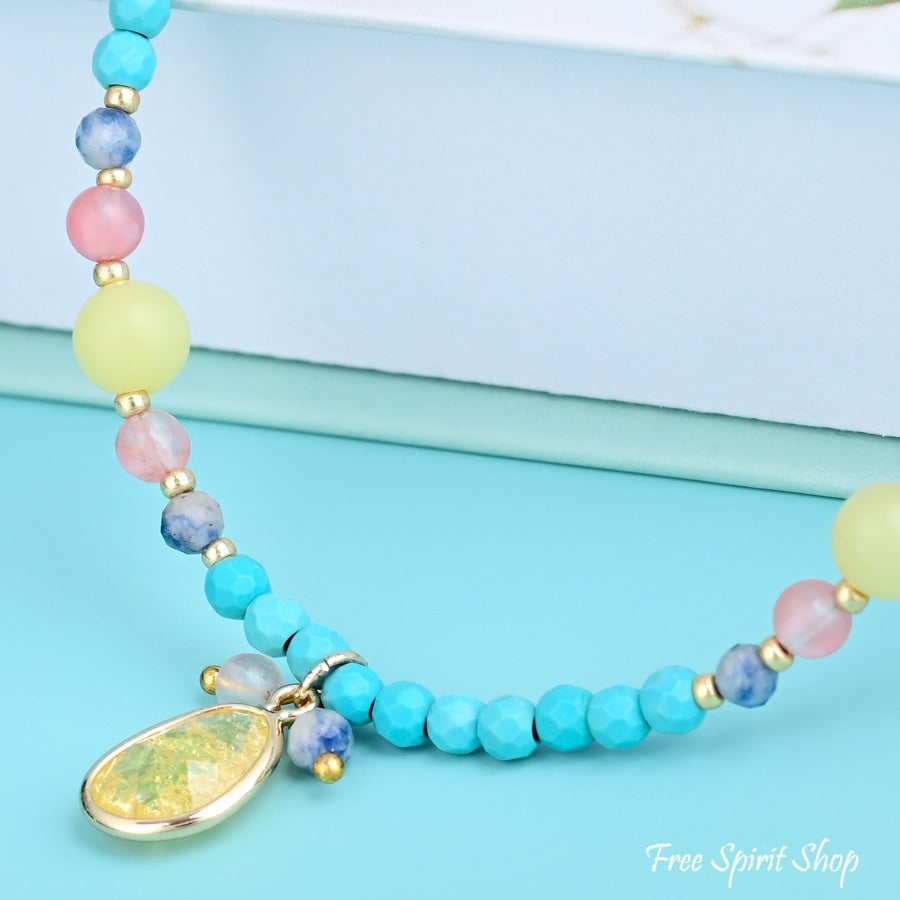 Bohemian Turquoise Beaded Anklet - Free Spirit Shop