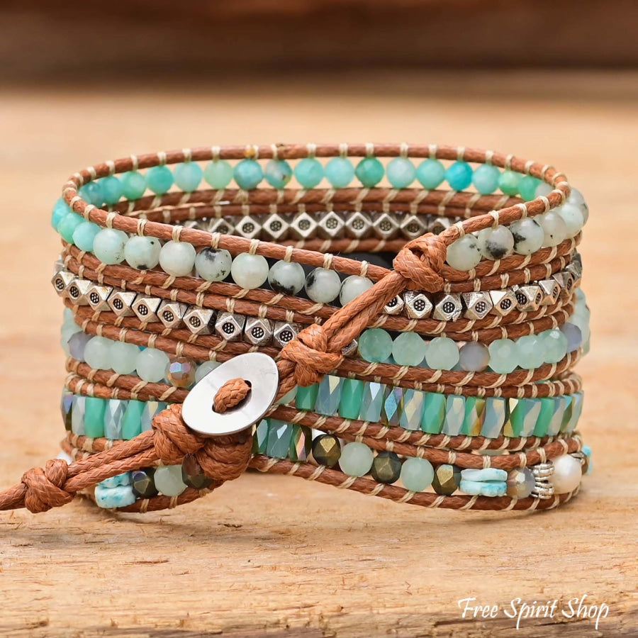 Calming Amazonite & Mixed Beads Apple Watch Band - Free Spirit Shop