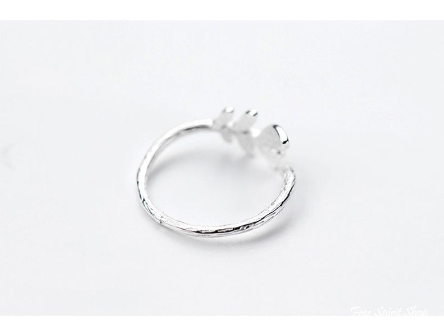 Green Leaf 925 Silver Ring - Free Spirit Shop