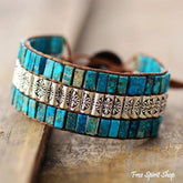 Handmade Blue Jasper & Tibetan Bead Wrap Bracelet - Free Spirit Shop
