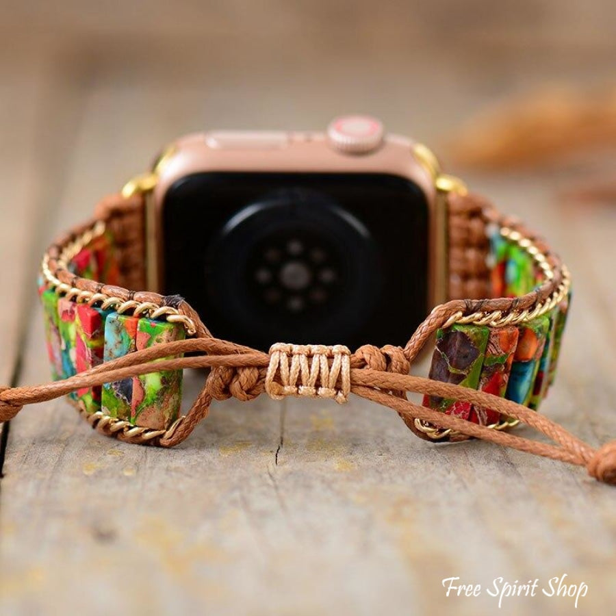 Handmade Imperial Jasper Apple Watch Band - Free Spirit Shop