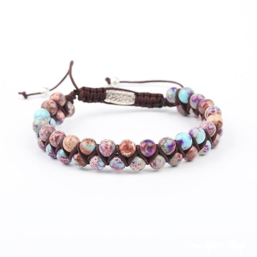 Handmade Purple Jasper Braided Wrap Bracelet - Free Spirit Shop