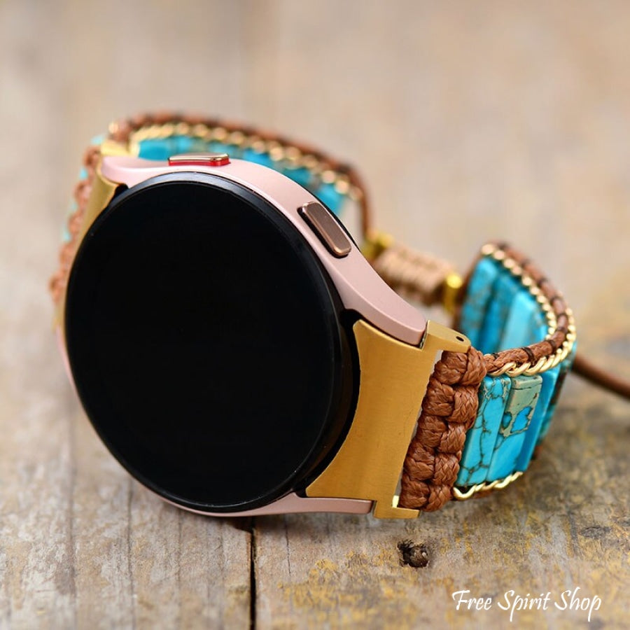 Handmade Turquoise Jasper Samsung Galaxy 4 Watch Band - Free Spirit Shop