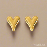 Elegant Gold Heart Stud Earrings