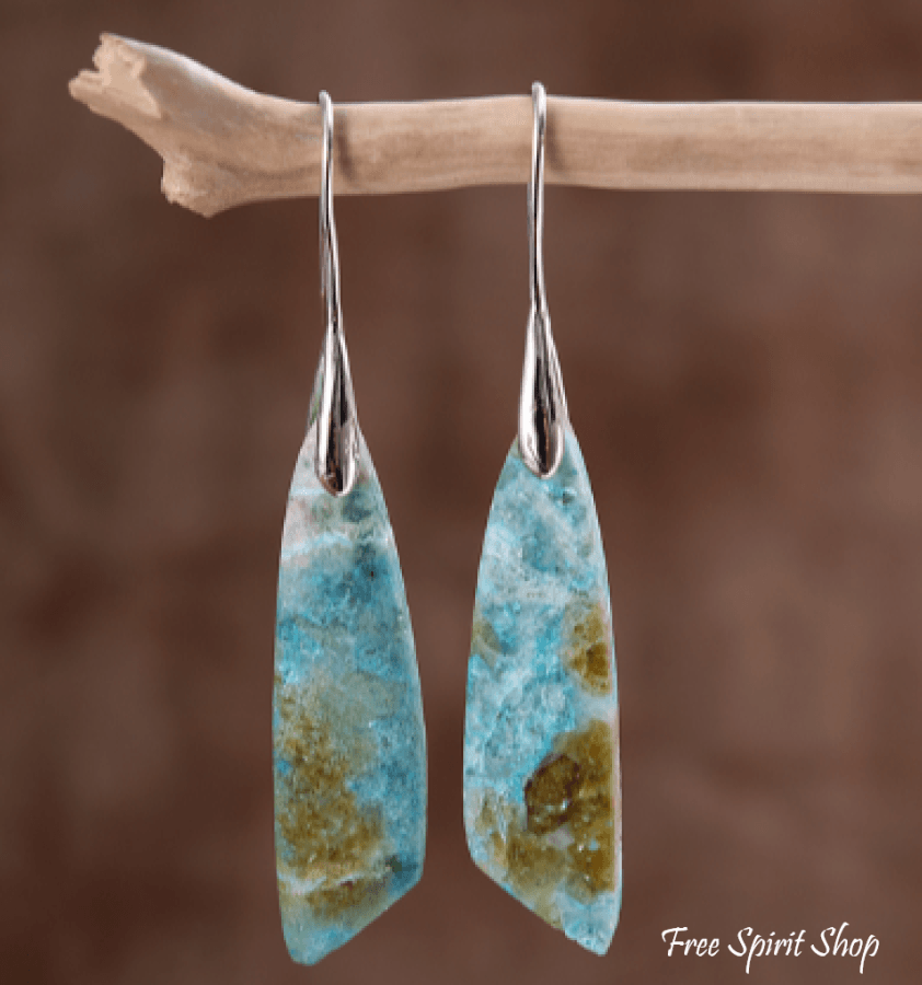 Natural Amazonite Dangle Earrings Jewelry > Gemstone