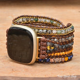 Mixed Beads & Brown Cord Fitbit Watch Band - Free Spirit Shop